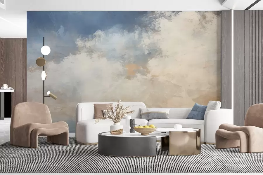 fototapeter Abstrakt billede af skyer i loftstil w04841