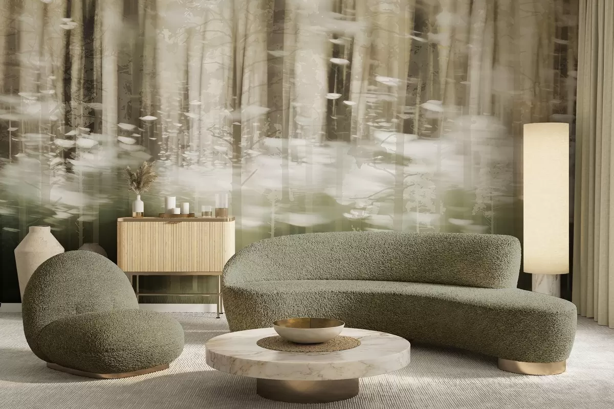 Fototapete Stilisierte Baumstämme in Pastellfarben w04844