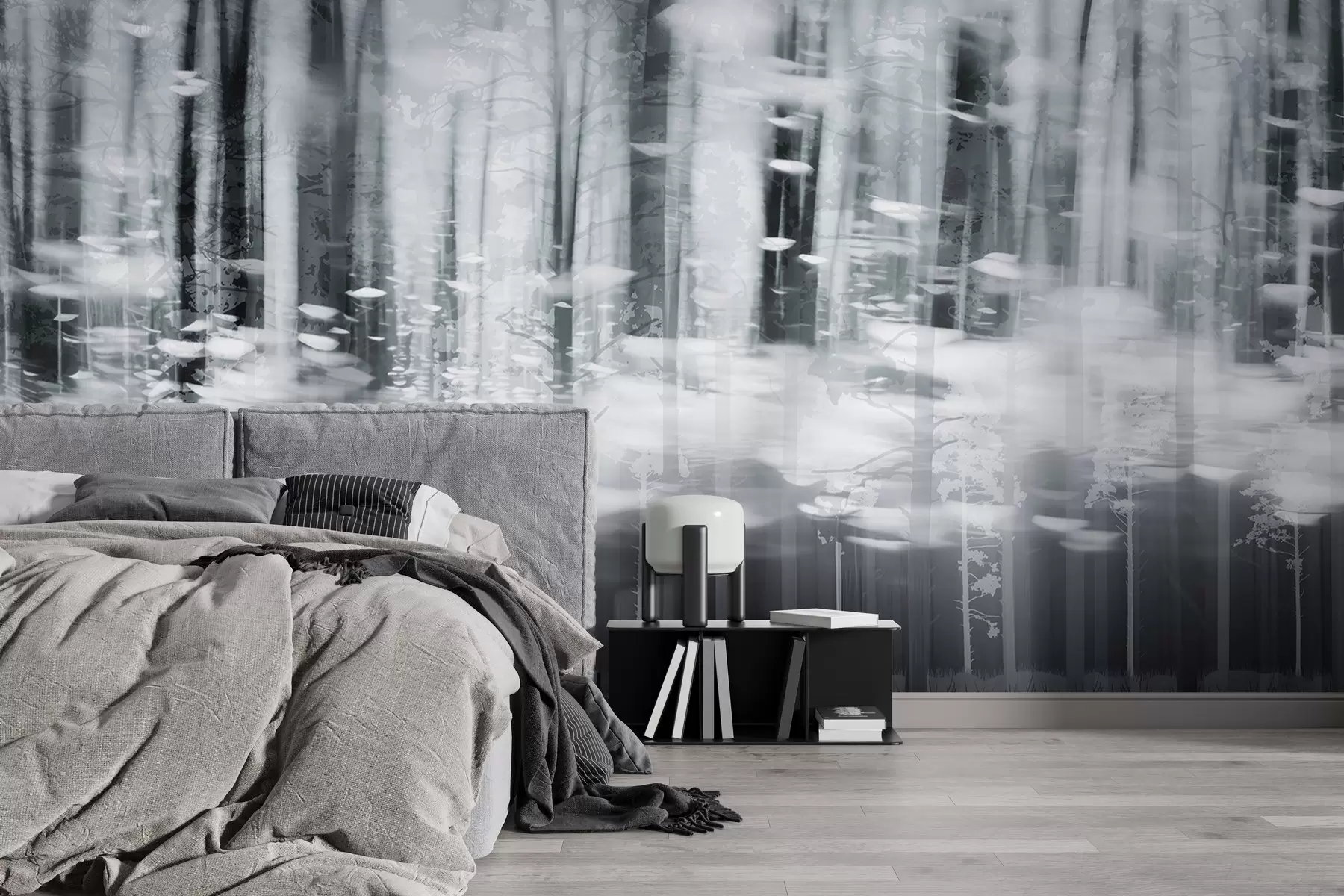 Fototapete Stilisierte Baumstämme in Pastellfarben w04844v2