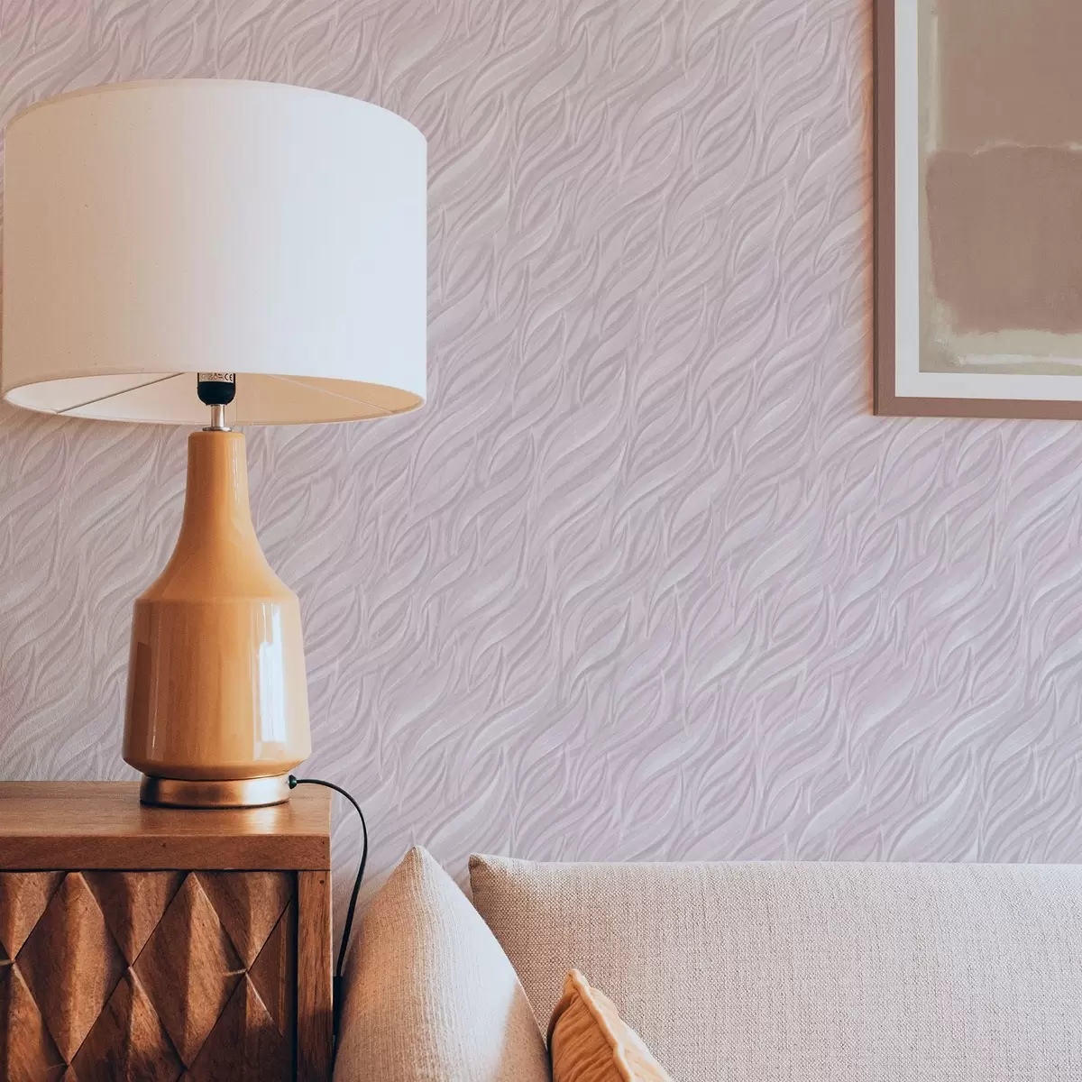 Tapete Strukturierte Pinselwellen, Puderrosa a00688v1