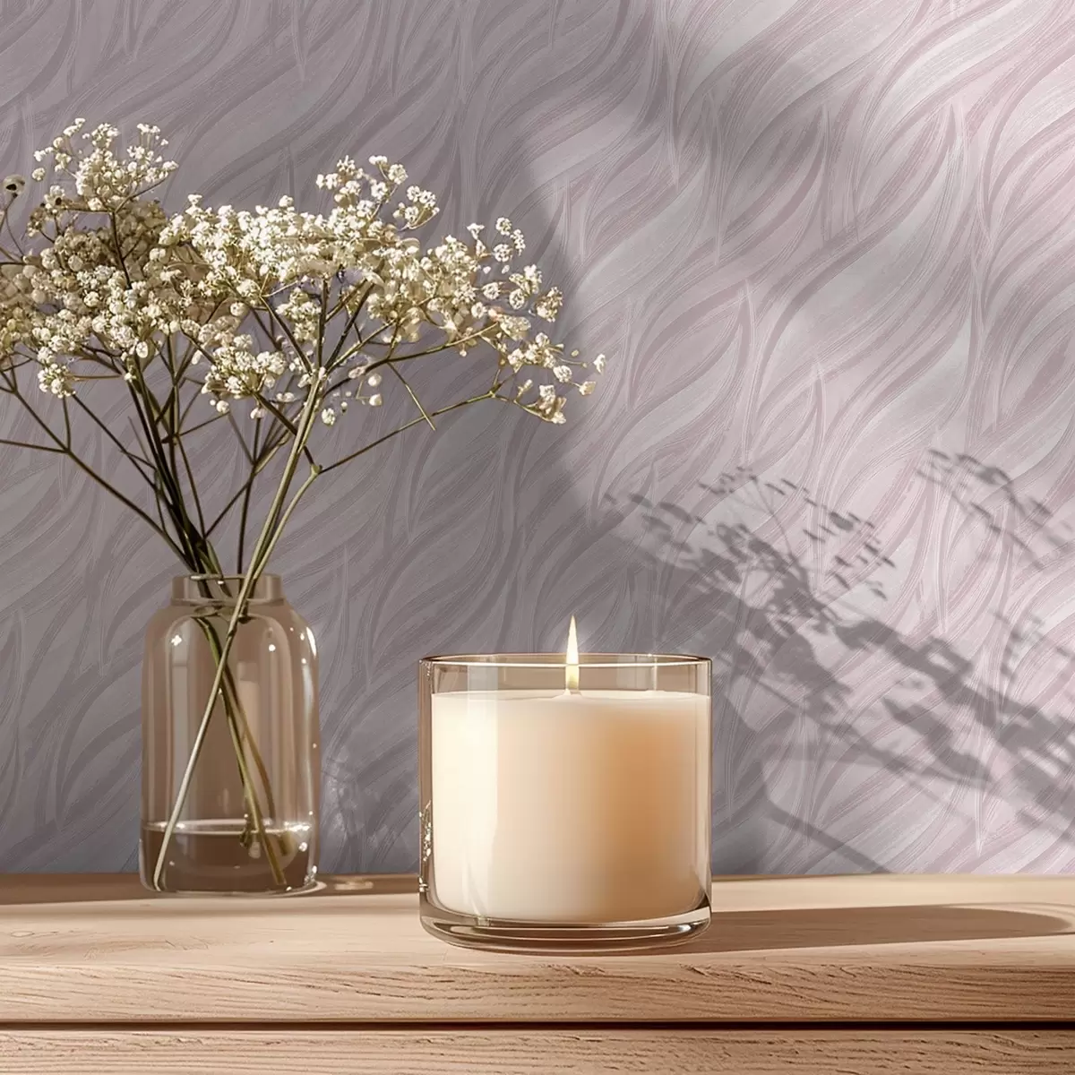 Baggrund Teksturerede børstebølger, pudderrosa a00688v1