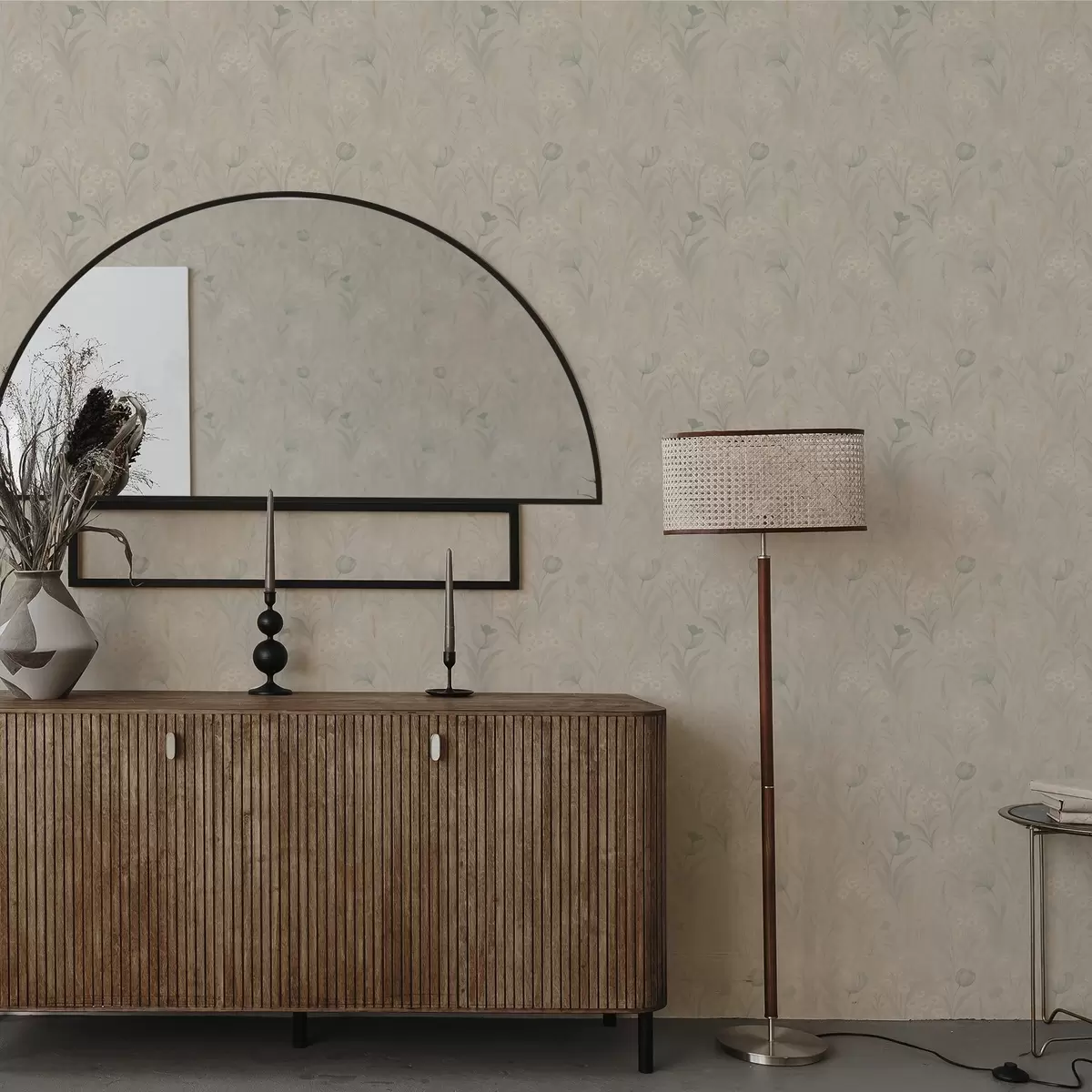 Baggrund Blid eng med tulipaner og tusindfryd, pastelfarvet salvie a00779