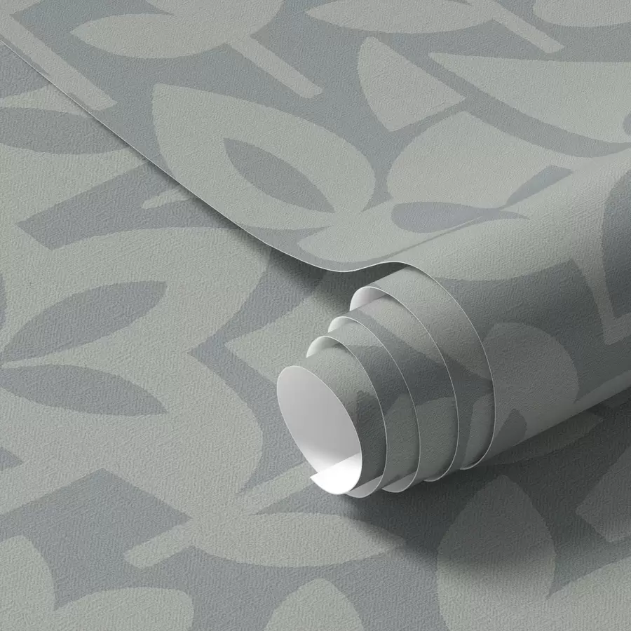 fototapeter Geometriske blomstersilhuetter i skiferblå a00875