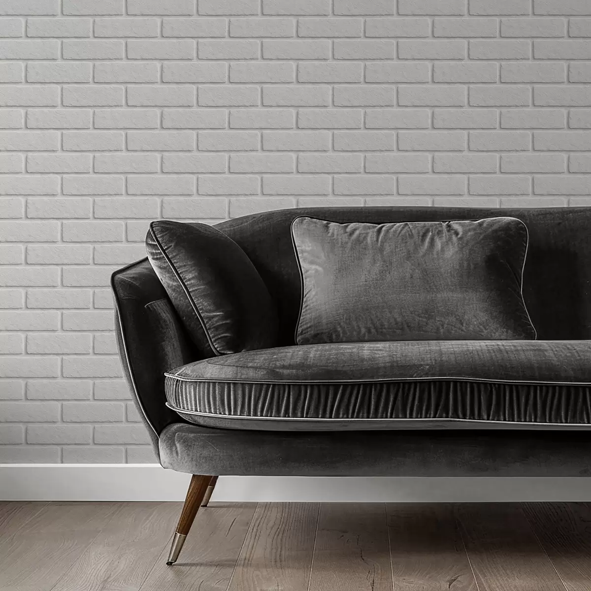 Papier peint Texture brique blanche, disposition horizontale a00877