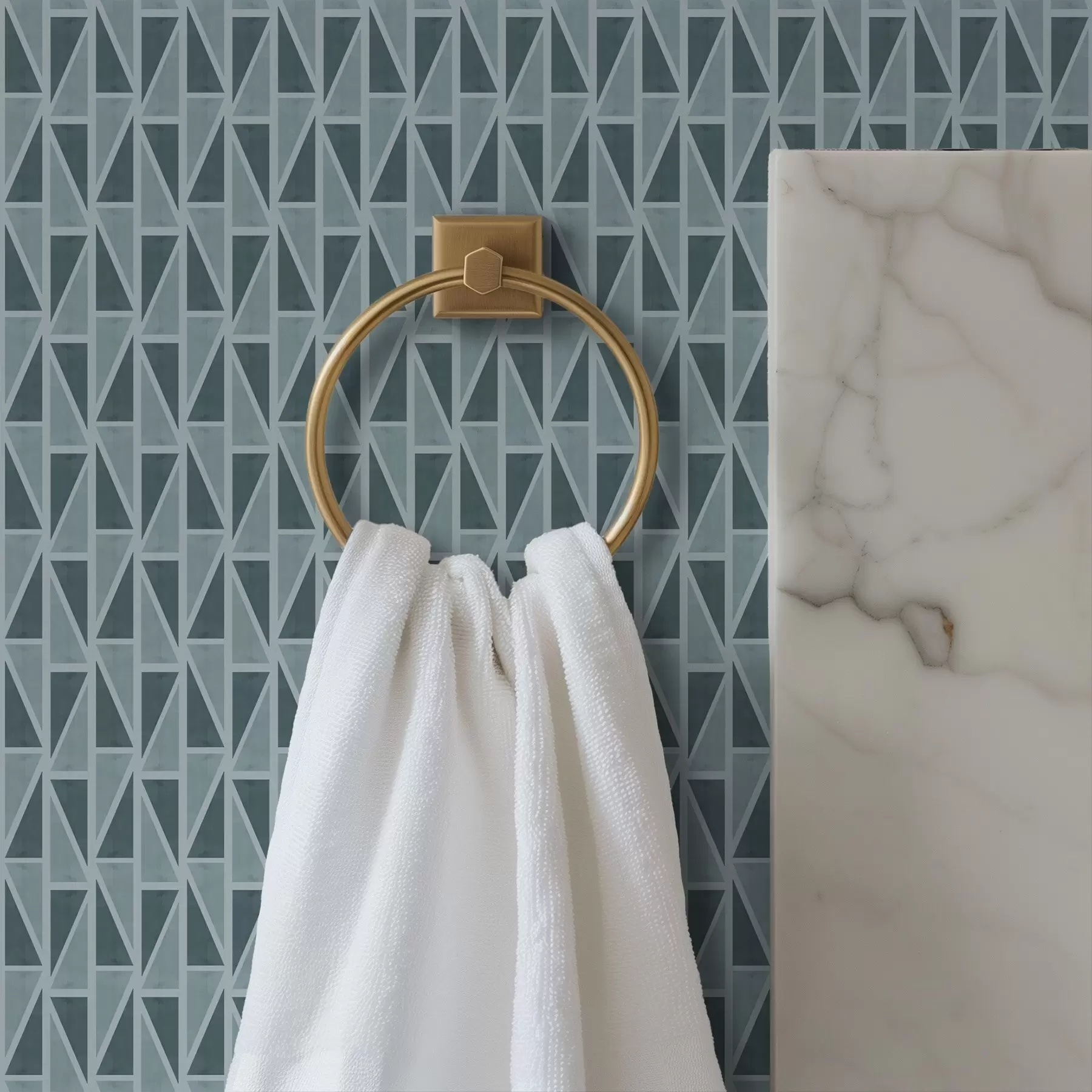 fototapeter Teal glaspanelgitter med diagonale afstivninger a00902