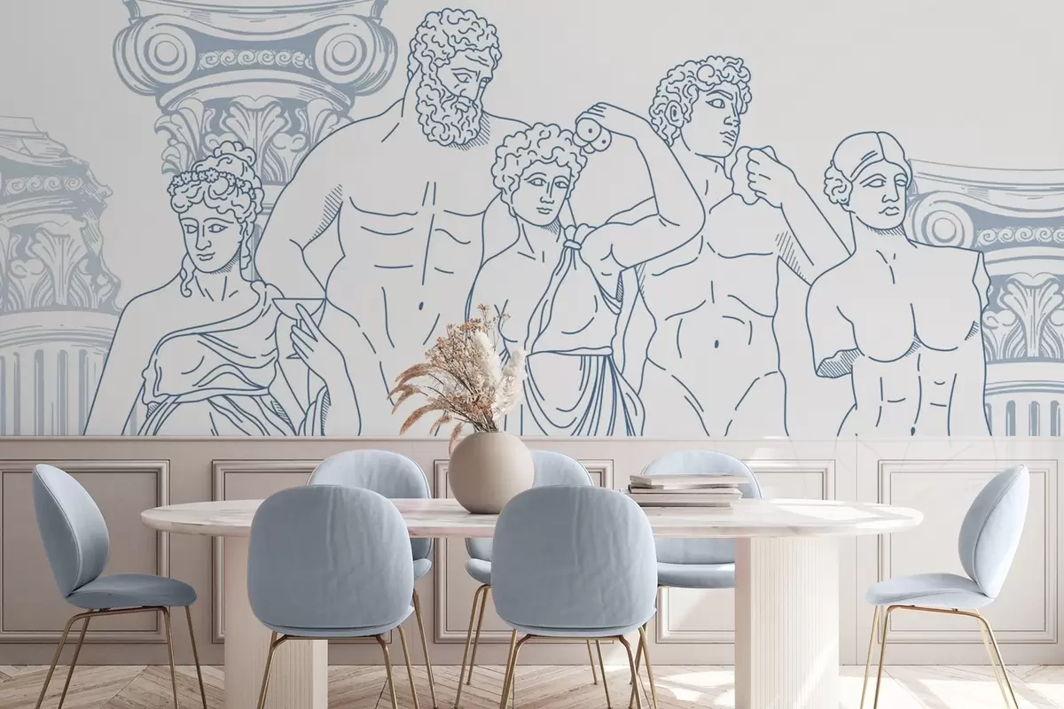 fototapeter Oldtidens mennesker og søjler w04865