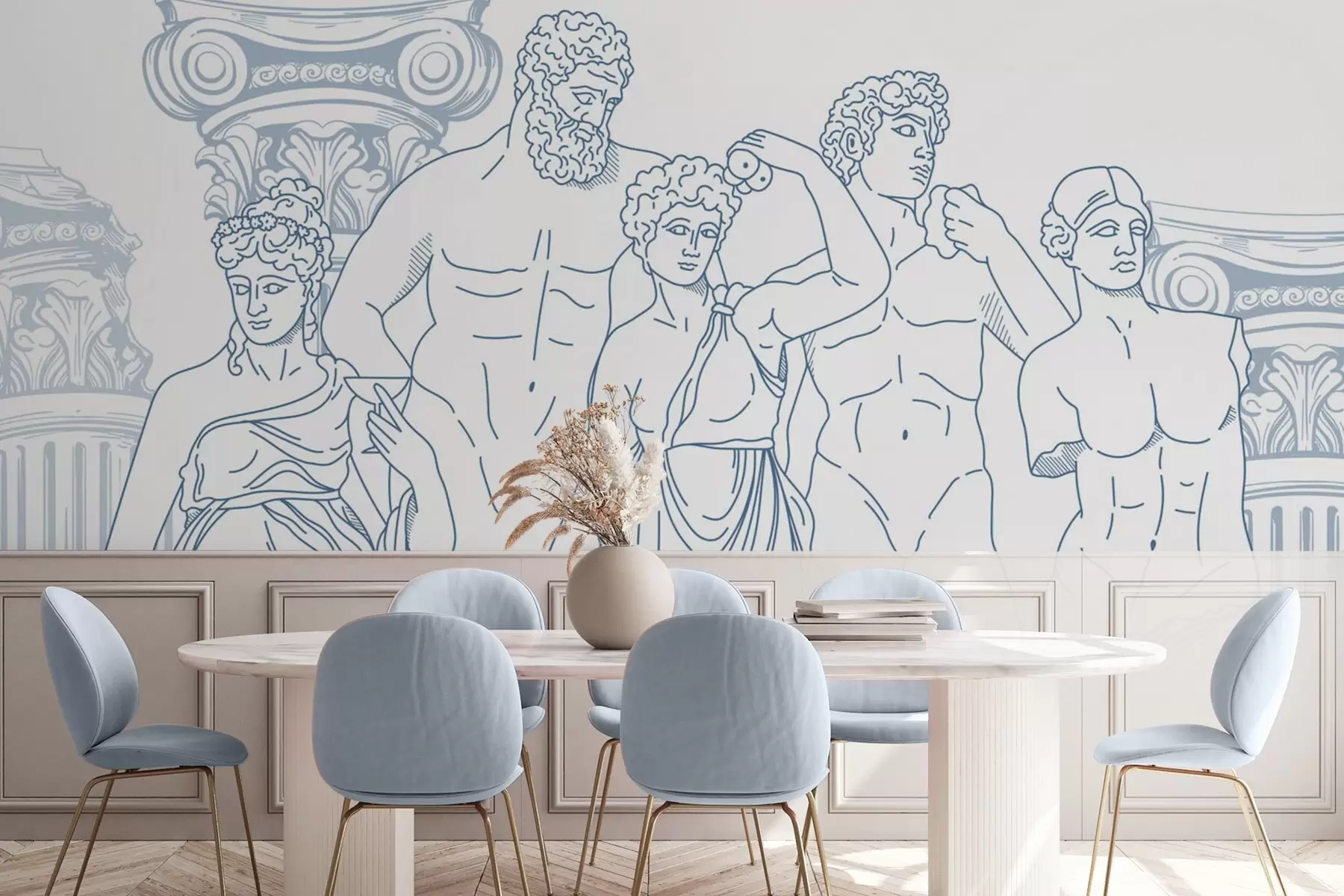 Murale Les peuples anciens et les colonnes w04865