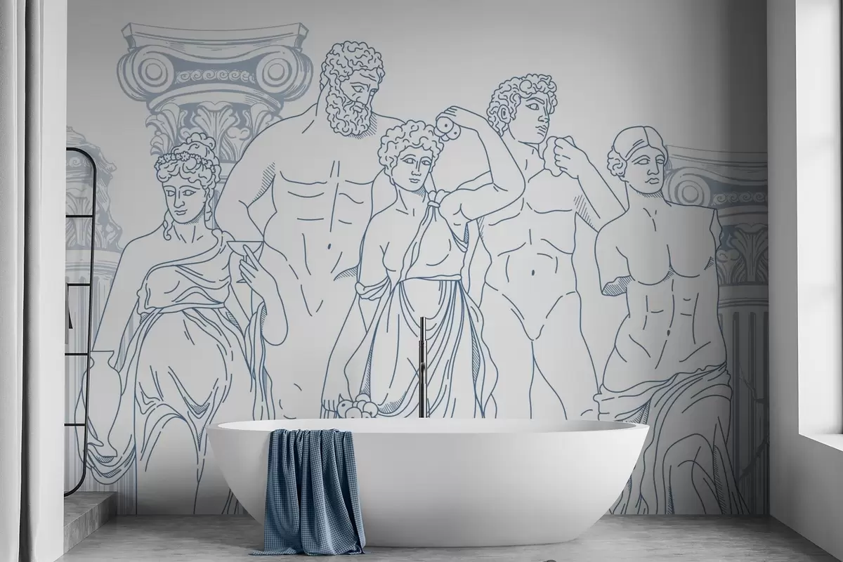 fototapeter Oldtidens mennesker og søjler w04865