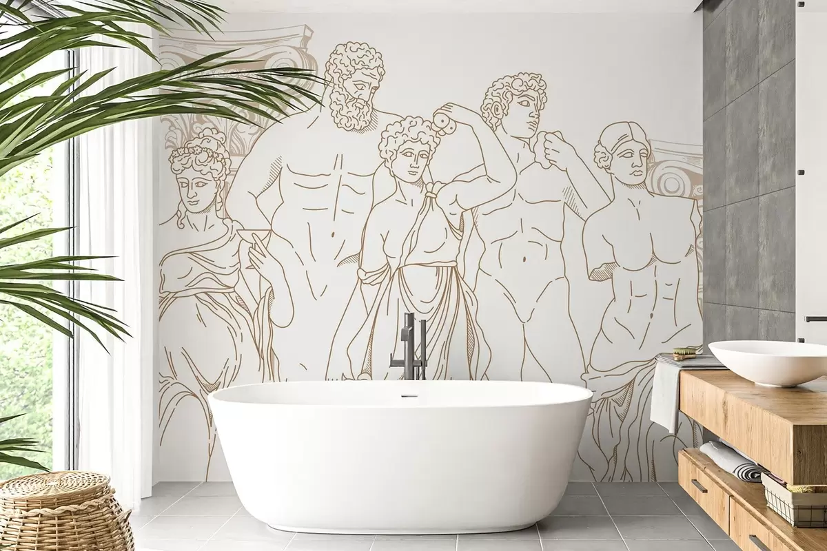 fototapeter Oldtidens mennesker og søjler w04865v1