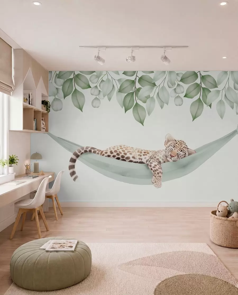 Murale Sieste du léopard w04881