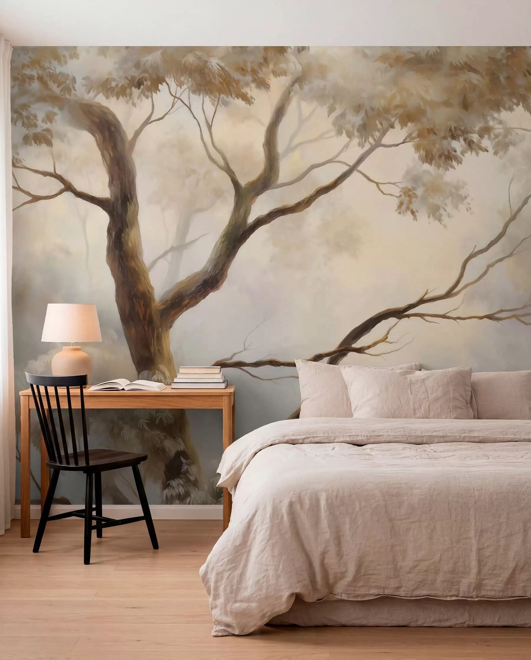 Murale Branches dans la brume du jour w04817