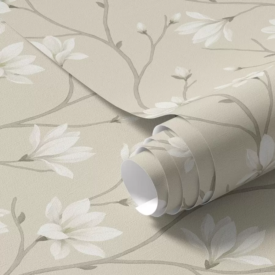 fototapeter Lyse magnolier på slanke beige grene a00890