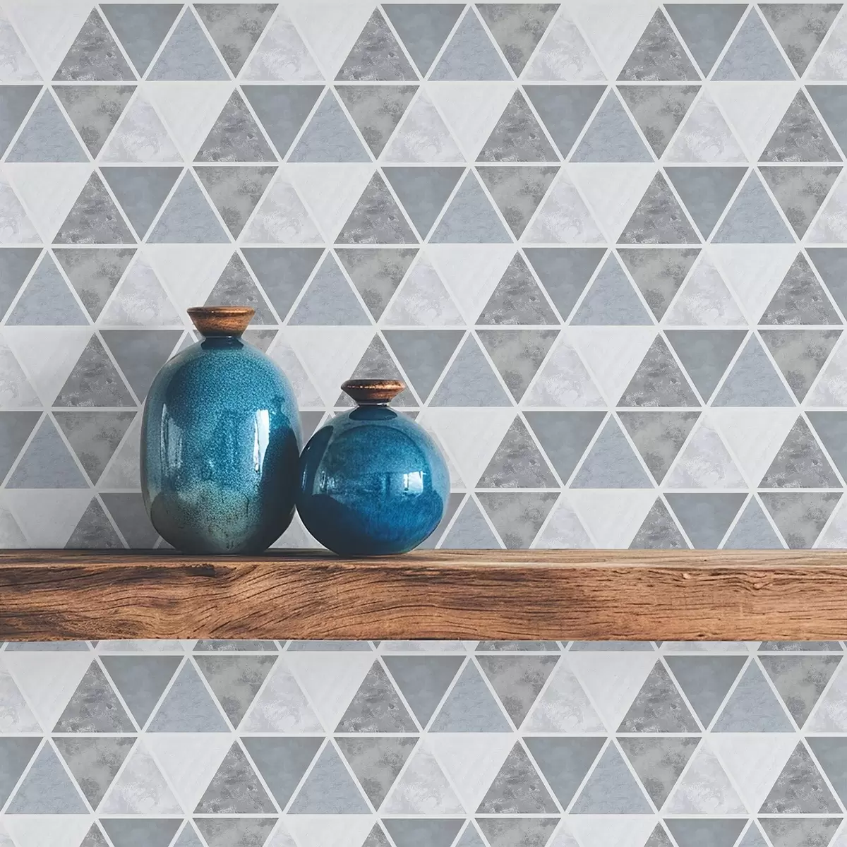 Baggrund Trekantgeometri i kølige blågrå nuancer a00917v1