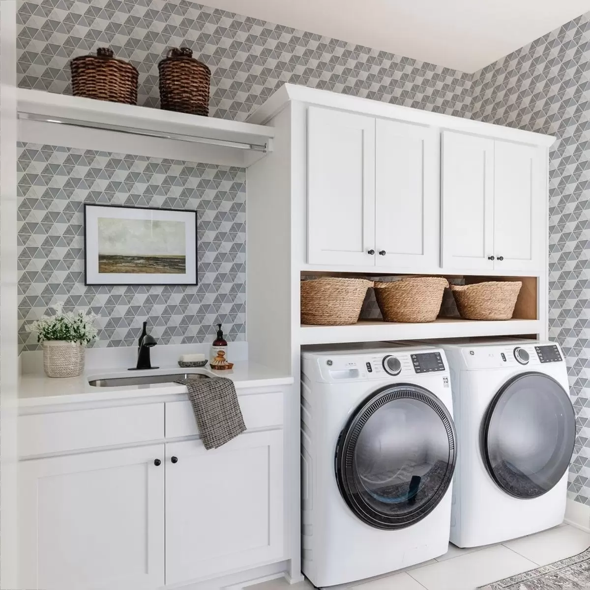 Baggrund Trekantgeometri i kølige blågrå nuancer a00917v1