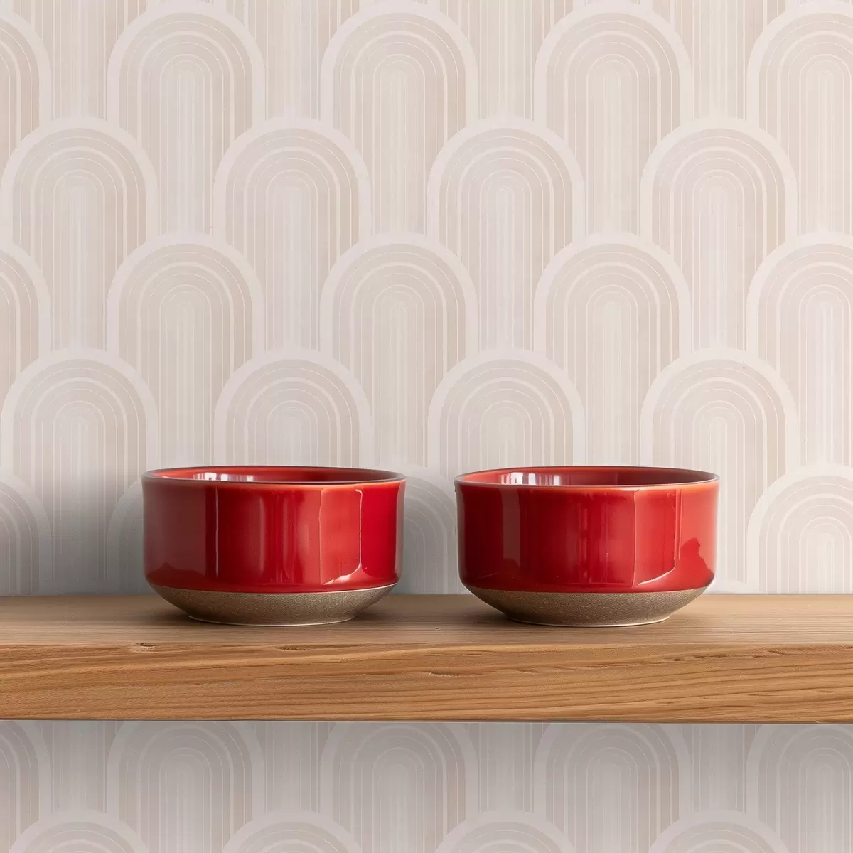 Baggrund Små buemoduler i varme creme-beige nuancer a00924