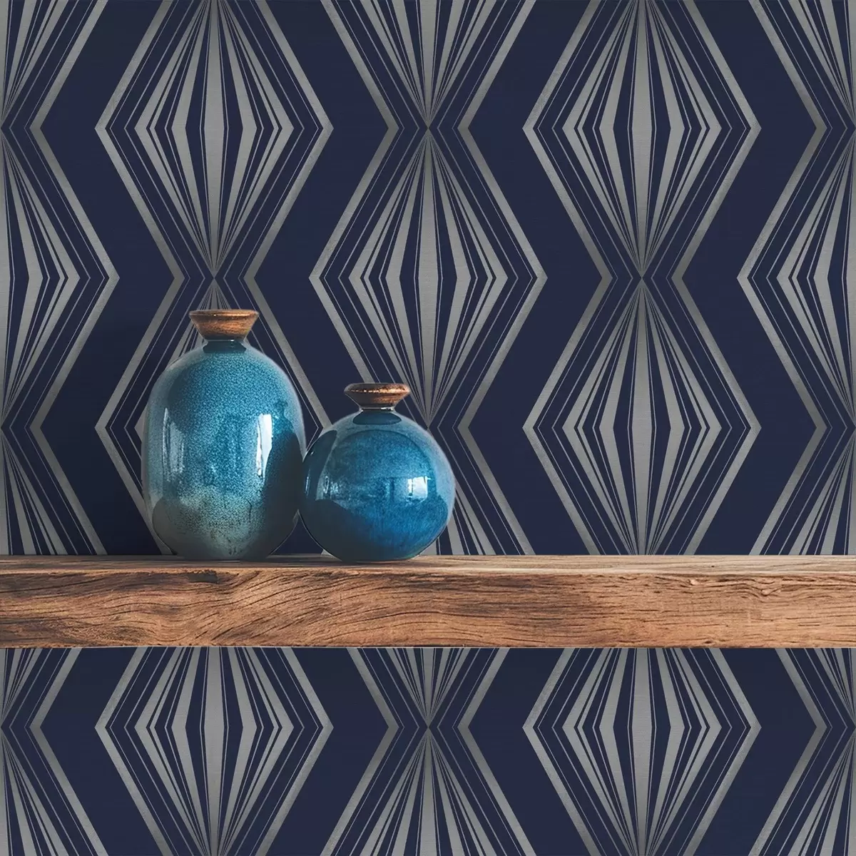 Baggrund Geometriske stråleformede diamanter på en mørkeblå baggrund a00925