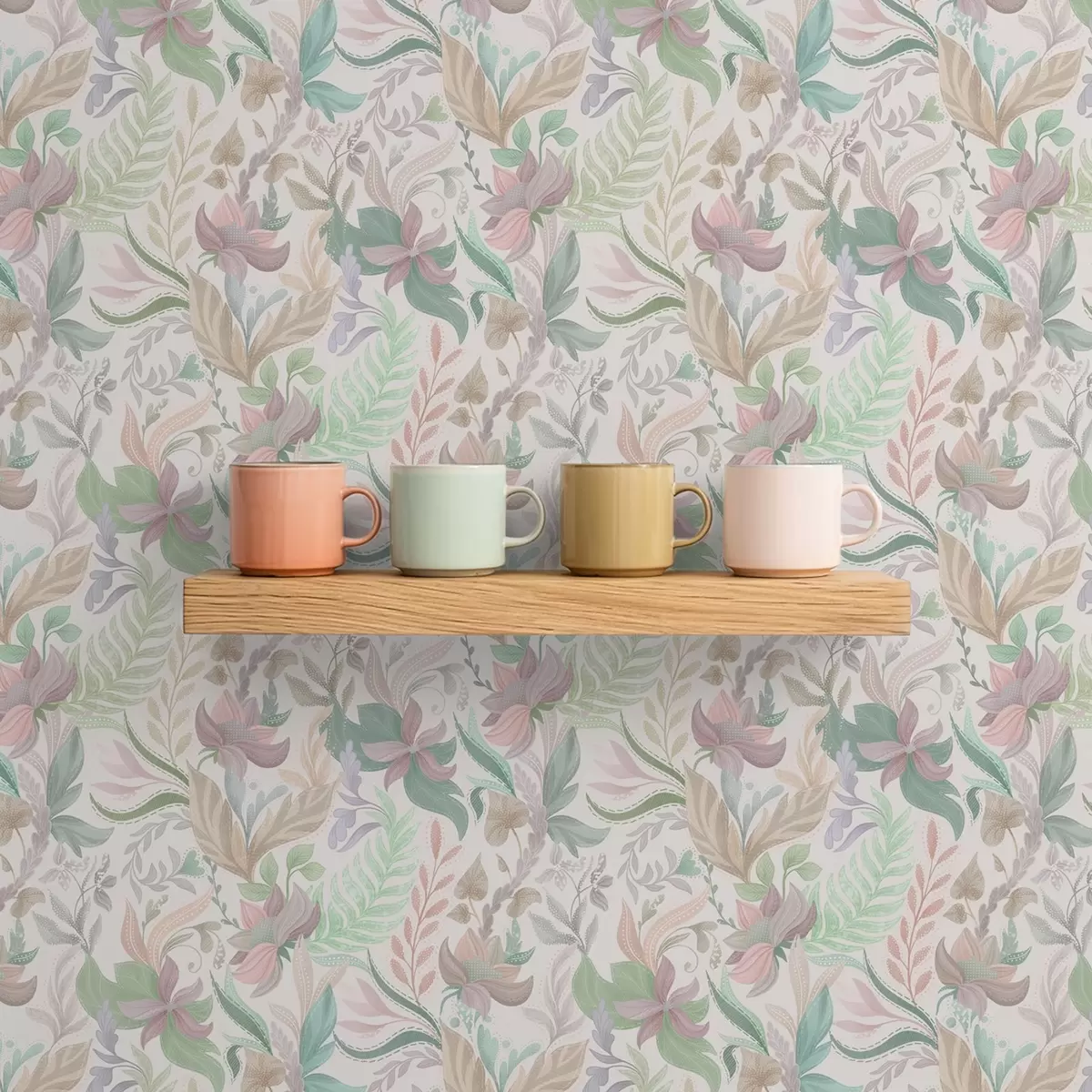 Baggrund Delikate pastelfarvede blomster og blade på en lys baggrund a00931