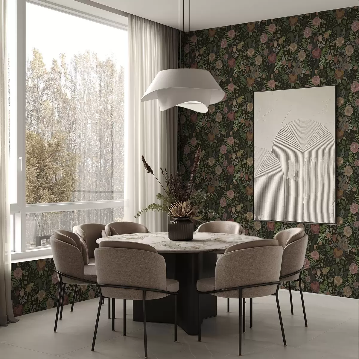 Baggrund Rige blomster og grønne planter på en dyb mørk baggrund a00932