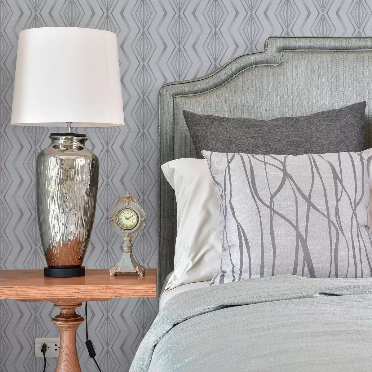 Papier peint Motif géométrique à losanges gris clair a00973v2