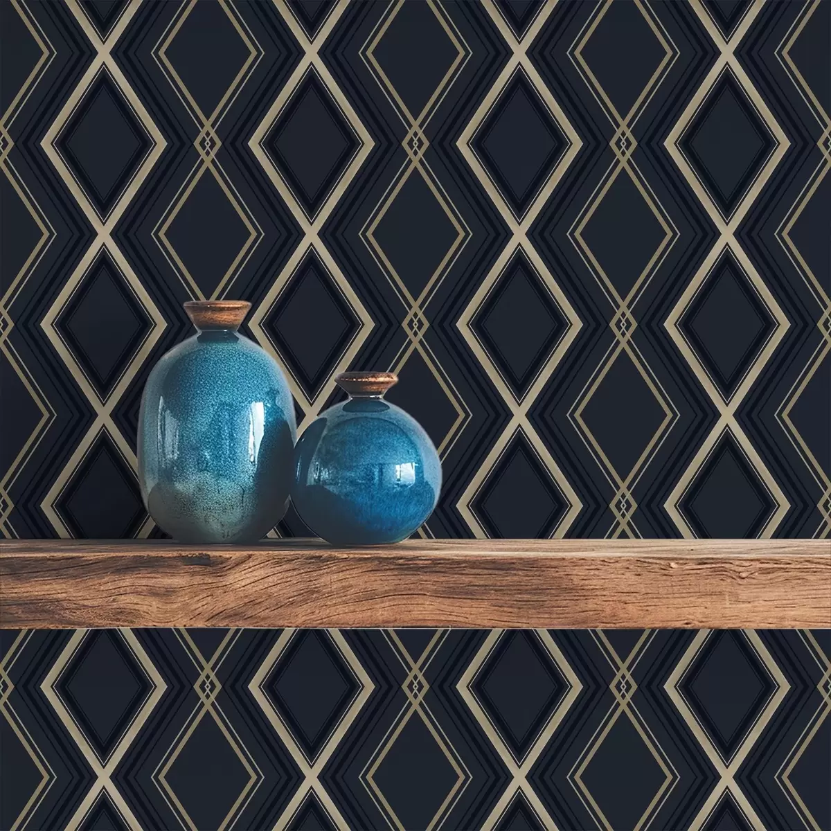 Baggrund Mørkeblå diamantgitter med tynde lyse linjer a00975