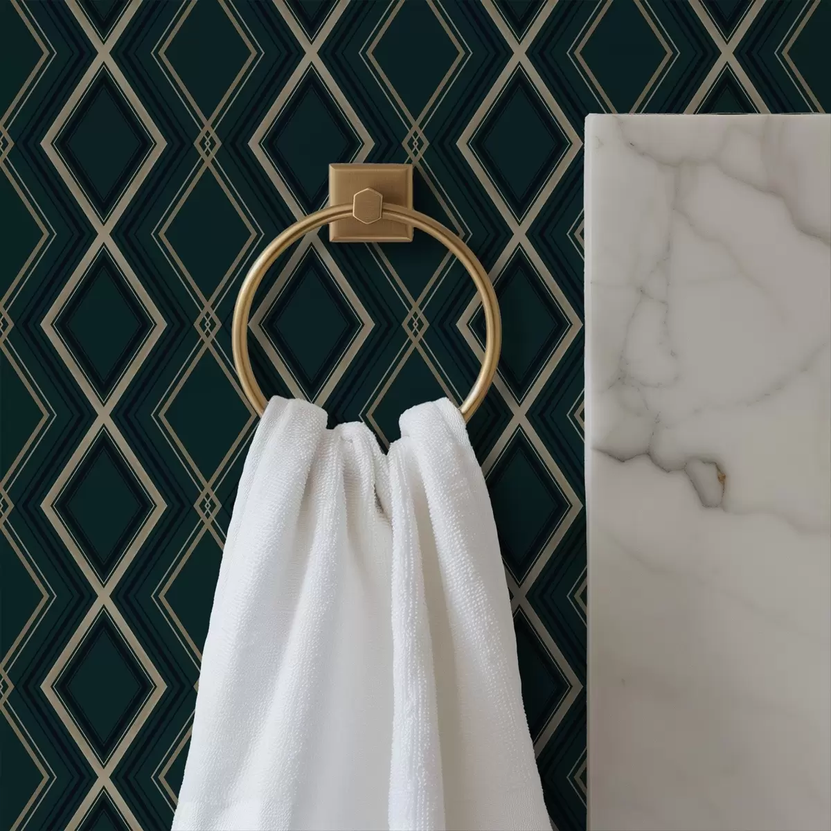 Papier peint Fond bleu sarcelle foncé avec un motif répétitif en losanges a00975v1