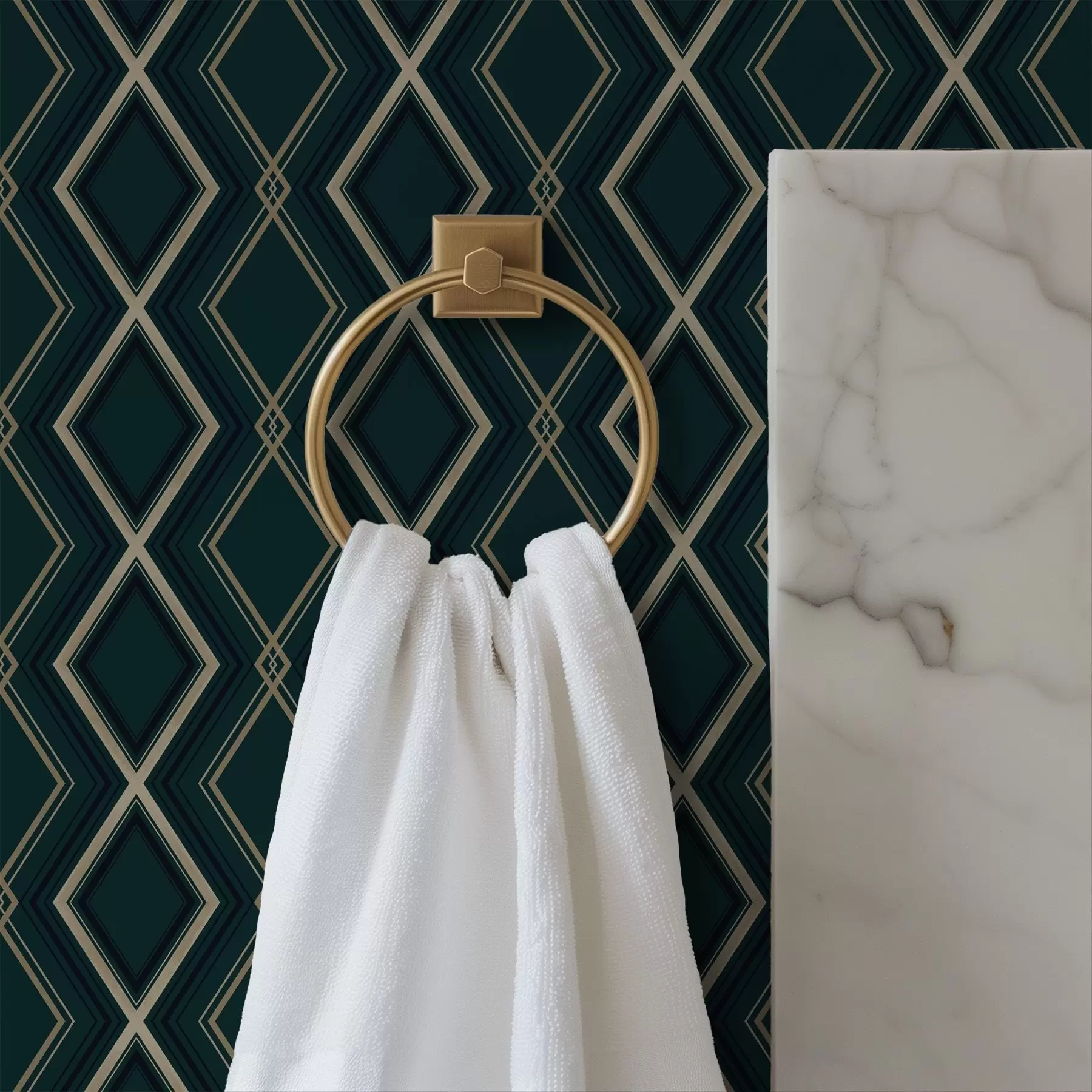 fototapeter Mørk blågrøn baggrund med et gentagende diamantmønster a00975v1