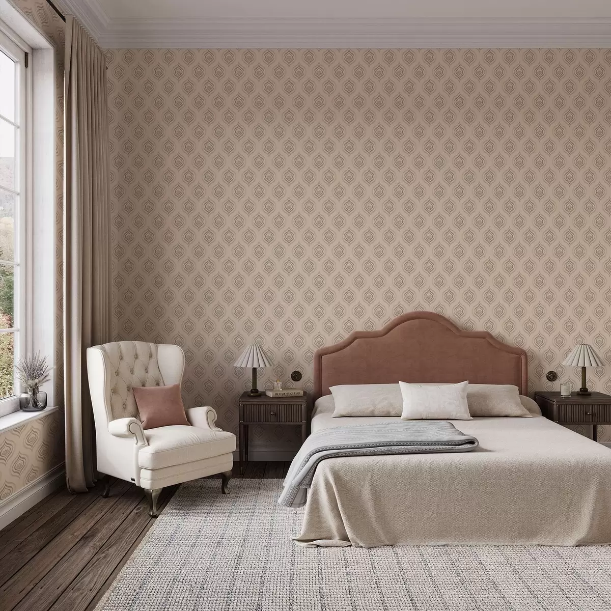 Baggrund Pulverformede dråbemotiver med en blomst på en varm baggrund a00977v2