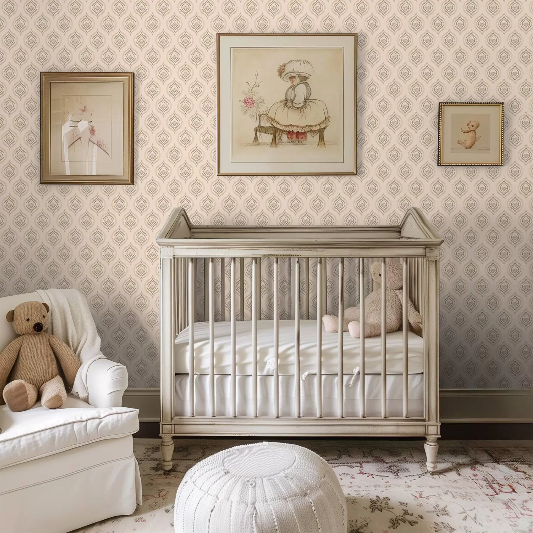 Murale Motifs de gouttelettes poudreuses avec une fleur sur un fond chaud a00977v2