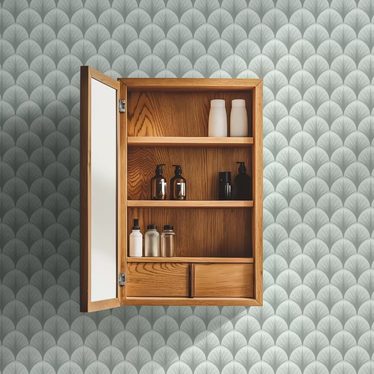 Baggrund Mynteblade med stråler på en blød grønlig baggrund a00978v2