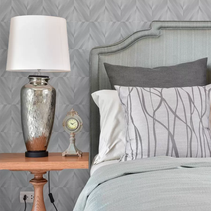 fototapeter Geometri af vinklede streger i en kølig gråblå palet a00983v2