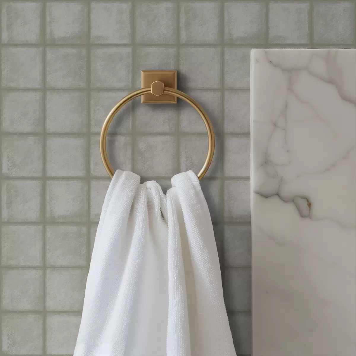 Baggrund Imitation af firkantede fliser i en blød grågrøn palet a00988