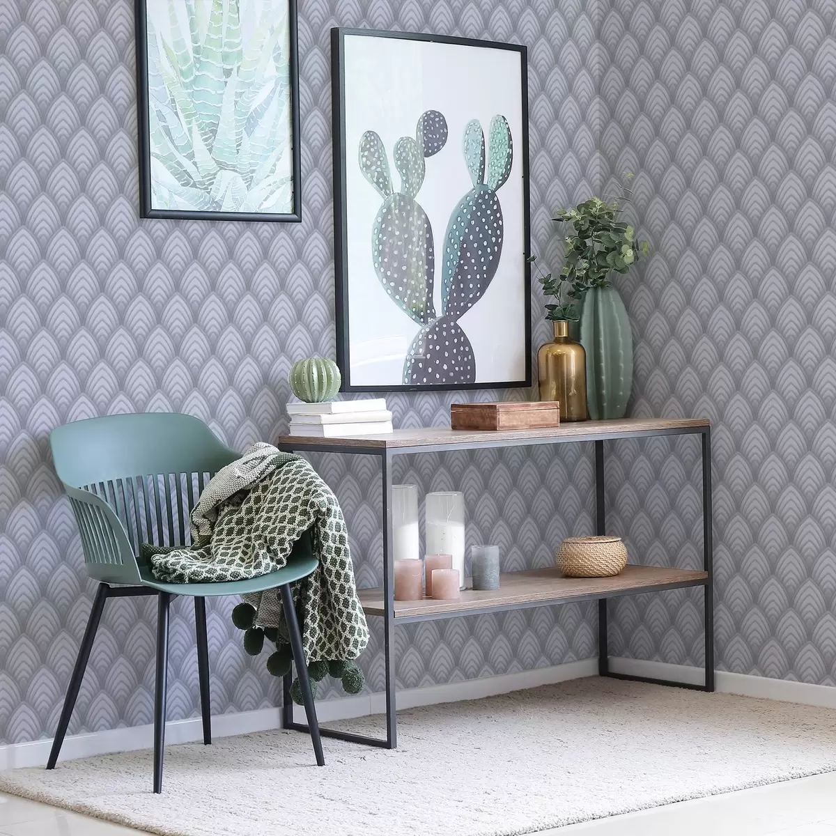 Tapete Volumetrische, graustufenähnliche Bögen mit sanftem Farbverlauf a00989