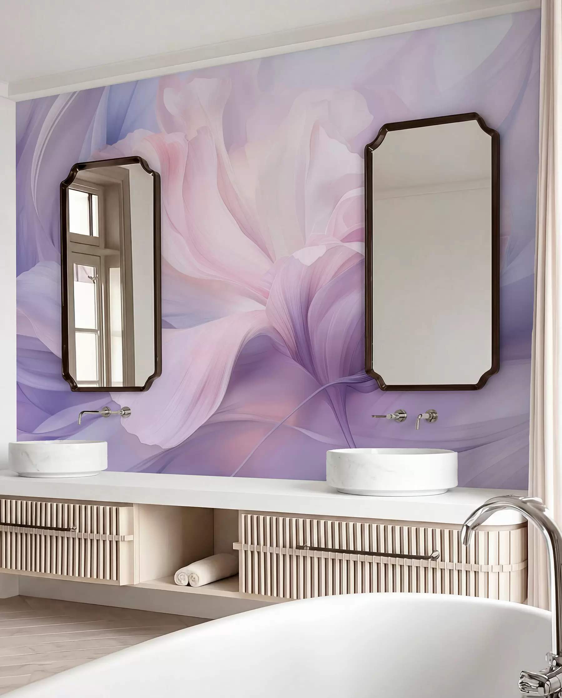 Murale Éclosion lilas w09517