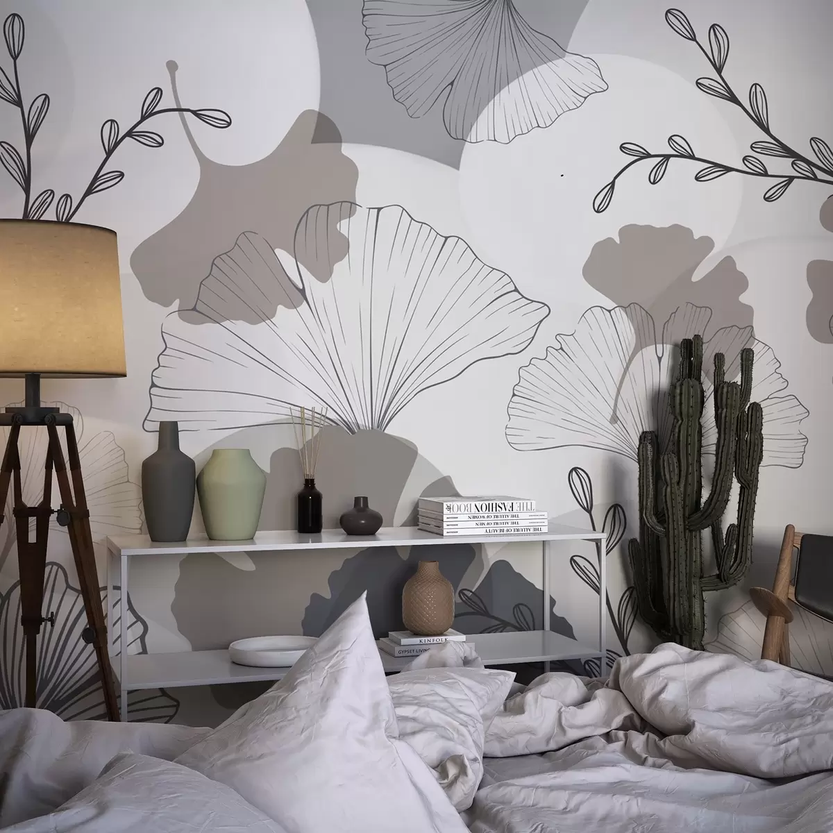 fototapeter Minimalistiske ginkgoblade w04913