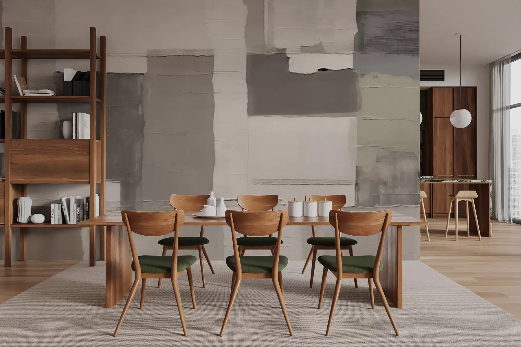 Fototapete Ruhige, strukturierte Rechtecke in Grau-Beigetönen w04958