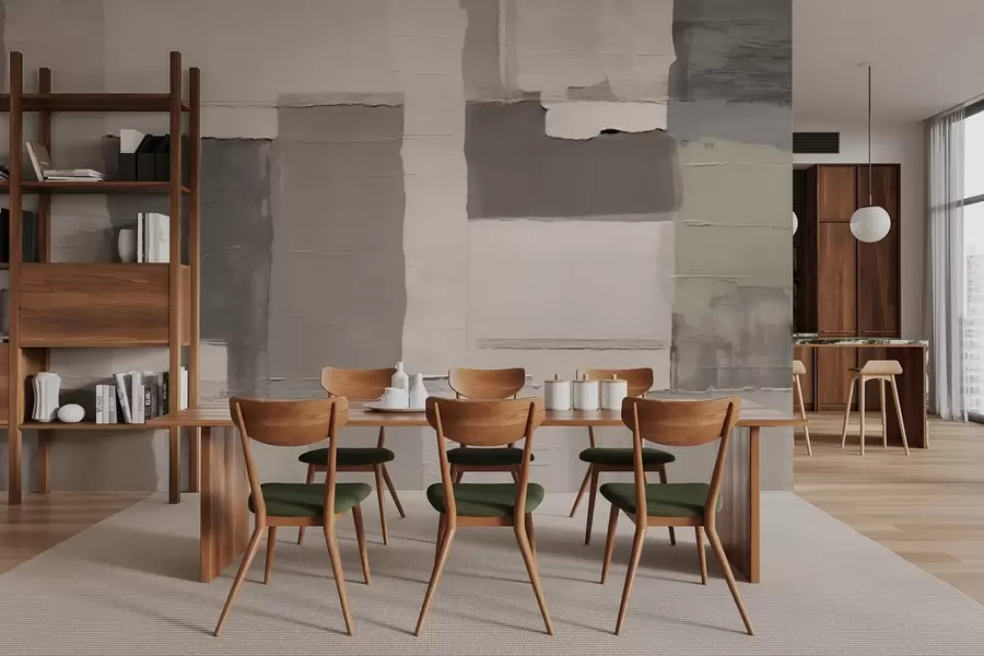 Murale Rectangles texturés apaisants dans des tons gris-beige w04958