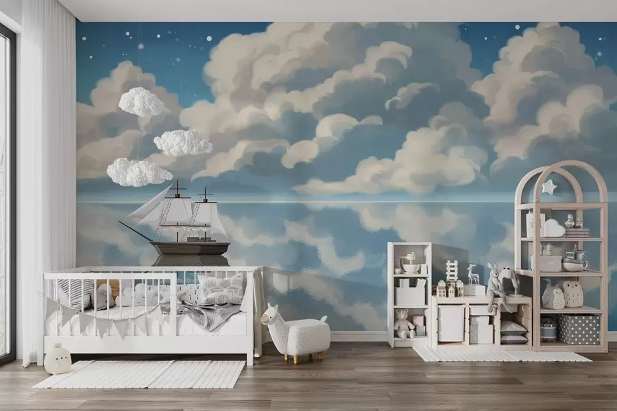 Fototapete Dicke Wolken über Wasser w04996