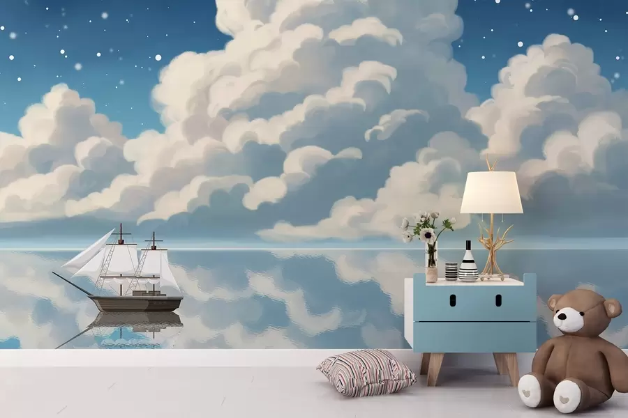 fototapeter Tykke skyer over vandet w04996