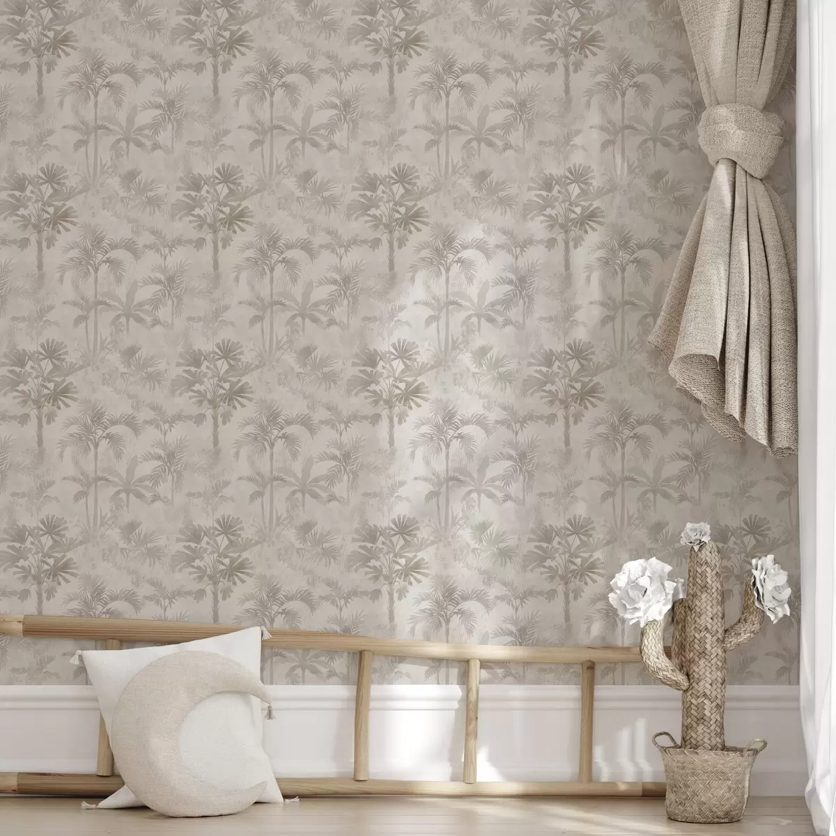 Baggrund Tåget palmelund i varme beige nuancer a00881