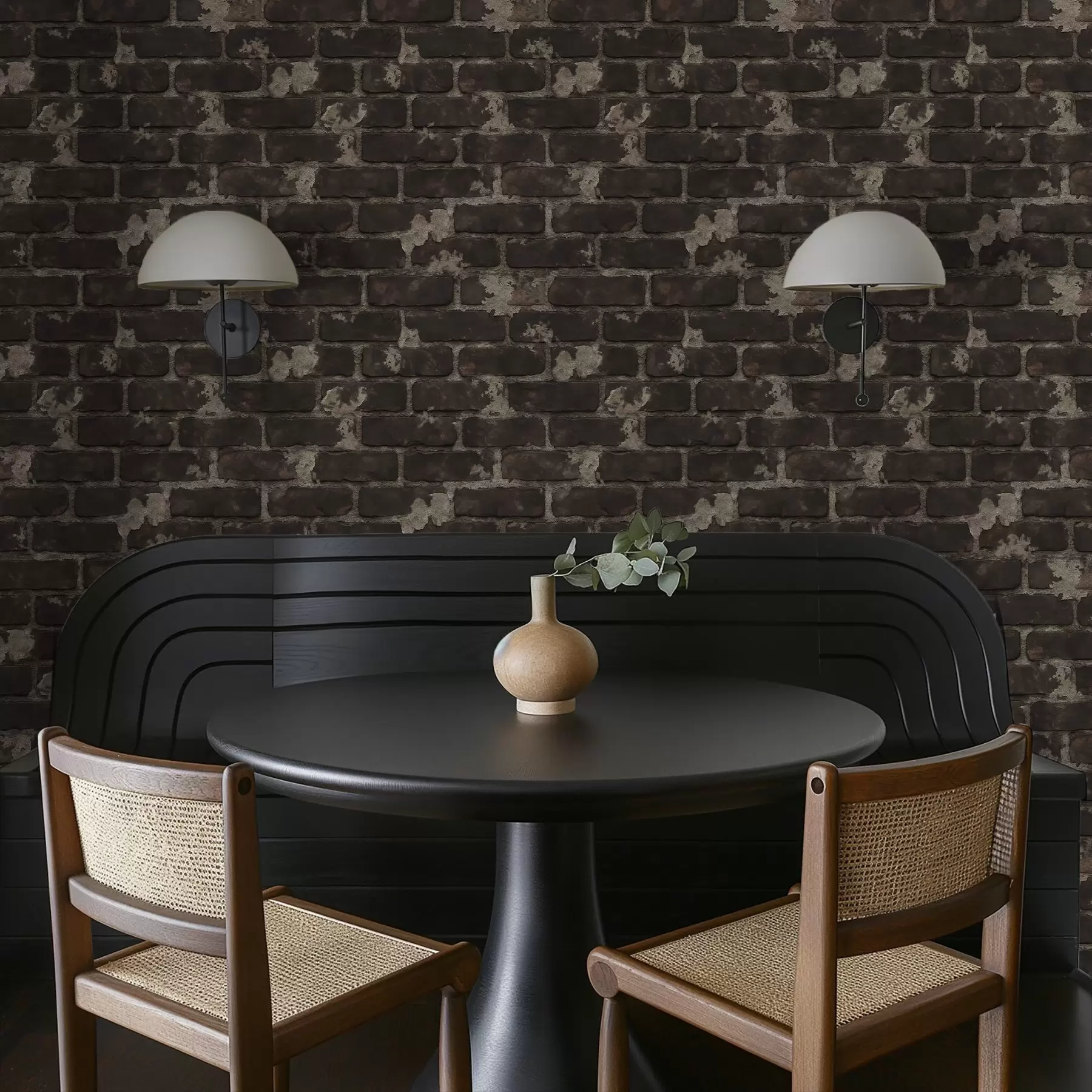 Murale Vieux mur de briques noirci avec des traces d'usure a01030