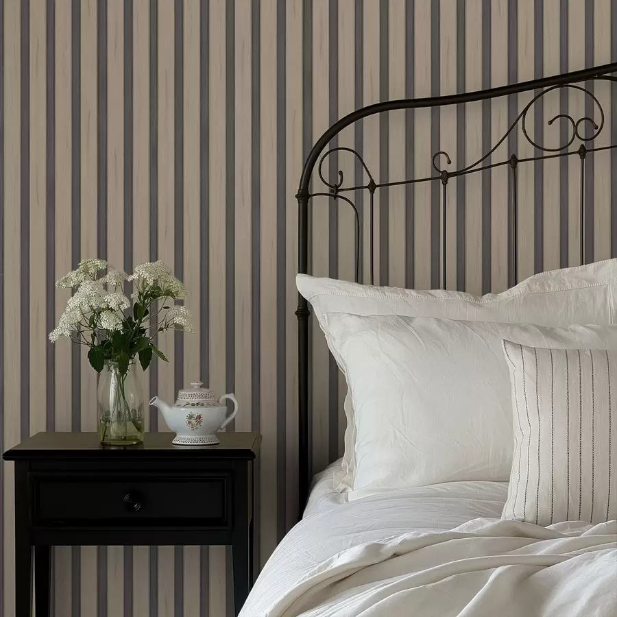 Fototapete Beigefarbene Holzbretter mit dunklen vertikalen Streifen a01054v2