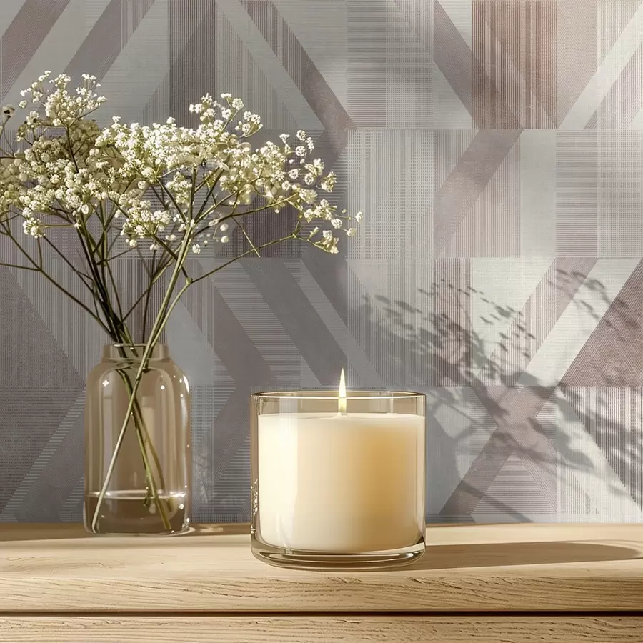 fototapeter Varme geometriske pile i beige-sandfarver a01056v2