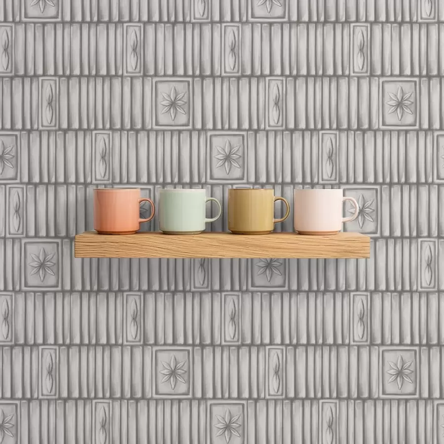 Murale Panneaux verticaux en relief avec inserts floraux graphiques a01058