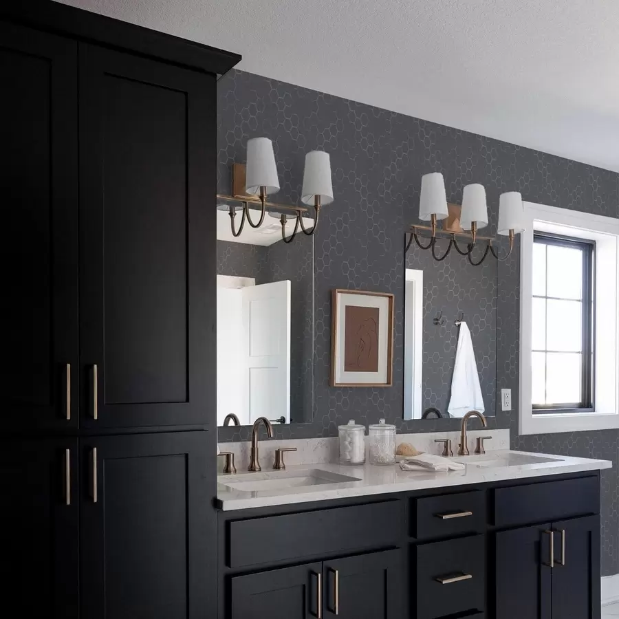 fototapeter Mørkt grafitfarvet bikagemønster med dybde a01061v1