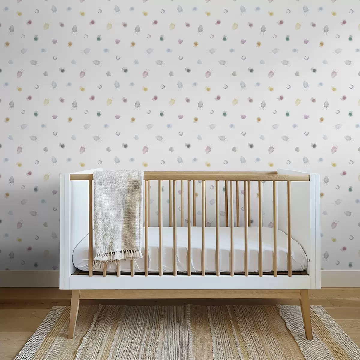 Papier peint Grandes taches colorées à l'aquarelle sur papier blanc a01062