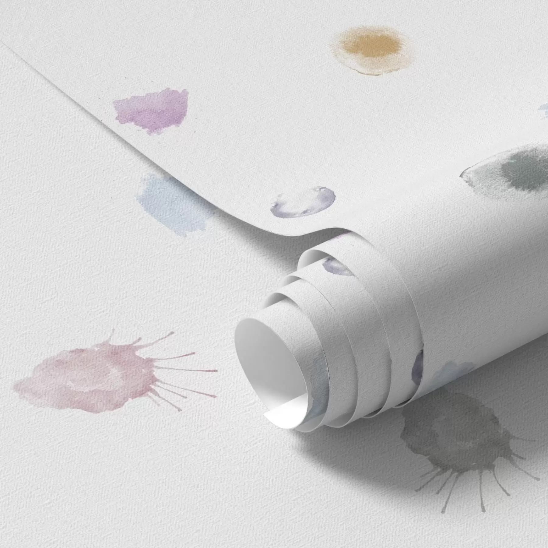 Murale Grandes taches colorées à l'aquarelle sur papier blanc a01062