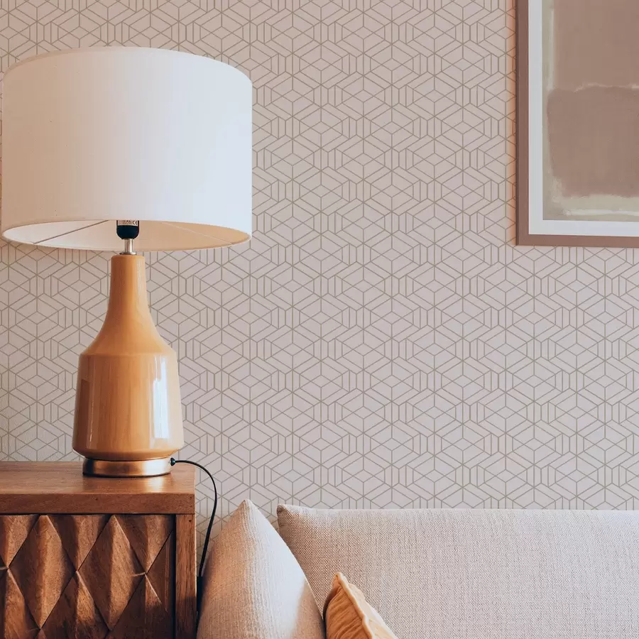 fototapeter Varm beige baggrund med fine grafiske terninger a01067v3