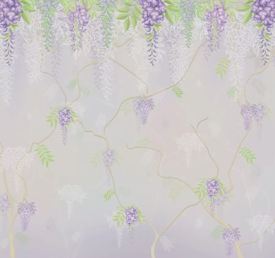 fototapeter Elegant blomsterdesign i pastelfarver w01685