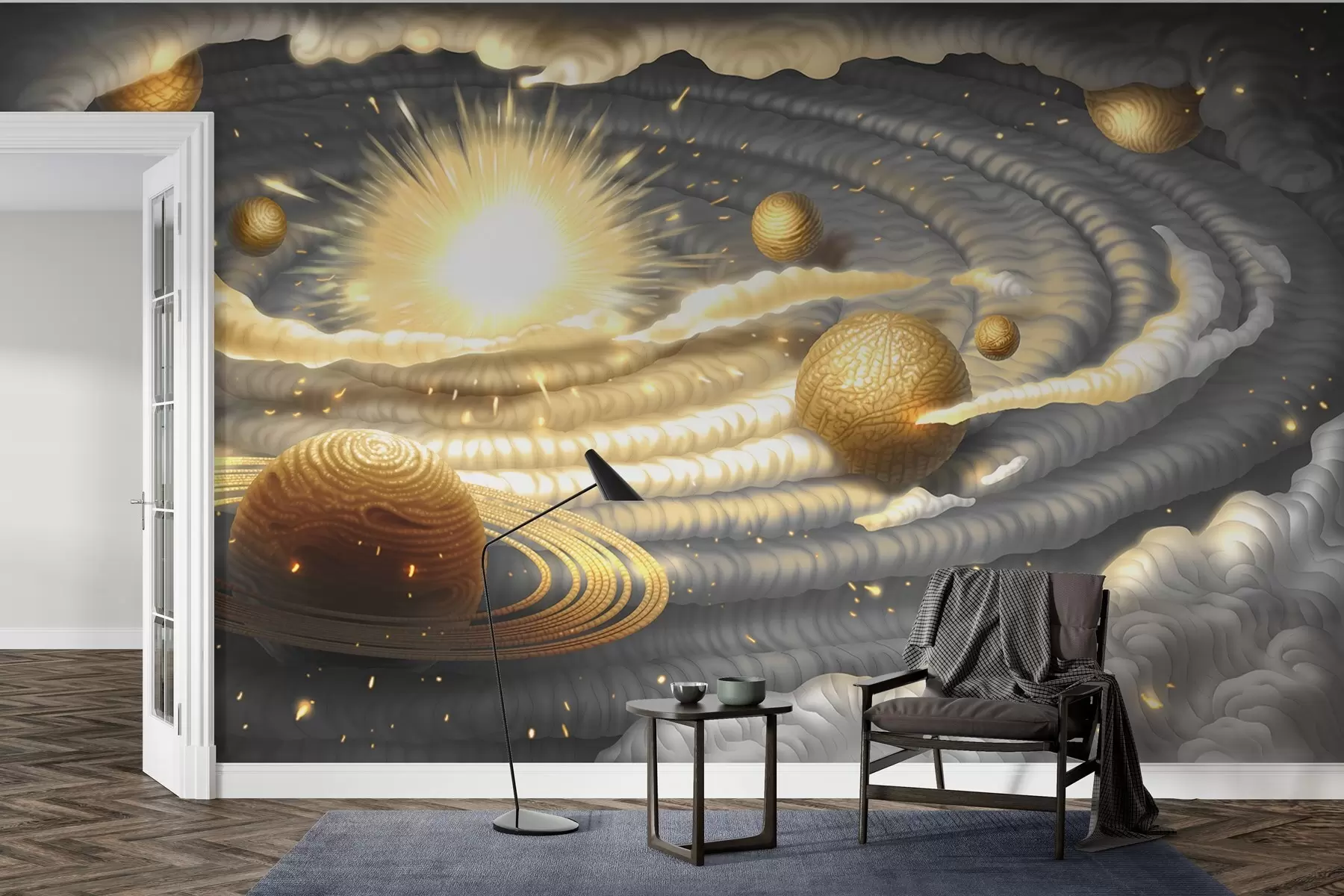 Murale Danse cosmique des corps célestes w01967