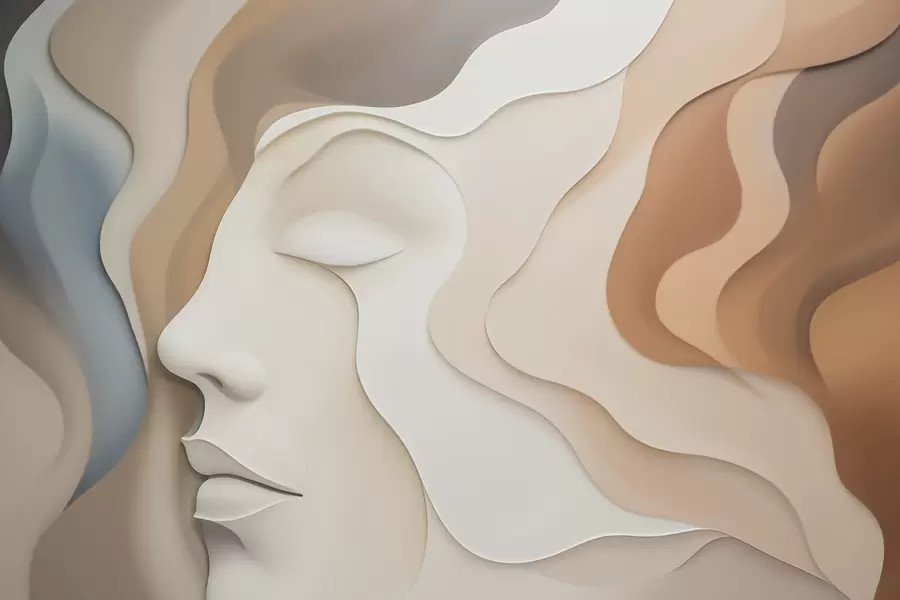 Murale Visage abstrait w04869